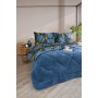 ETE HOMETEX ÇİFT KİŞİLİK LÜX WELSOFT YORGAN SETİ 195X215CM MONESTERA İNDİGO 8696474231953